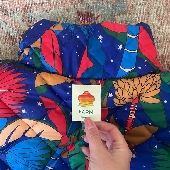 Farm Rio Reversible Crochet Puffer Jacket - Picture 12 of 15